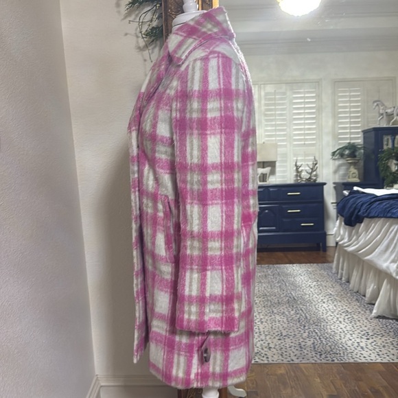 NWT-Sam Edelman Brushed Pink Plaid
Double Breasted Lined Coat with Pockets Size2 - Picture 4 of 6